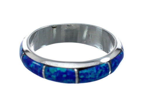 Genuine Sterling Silver Zuni Blue Opal Ring Size 7-3/4 AX130092